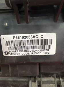 13 14 DODGE RAM 1500 TIPM POWER DISTRIBUTION CENTER 68192083AC # T91 - Picture 1 of 3