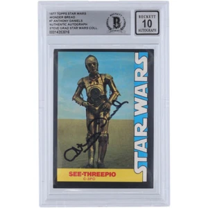 1977 Topps Star Wars Wonder Bread C-3PO Anthony Daniels Authentic Auto BGS 10 - Picture 1 of 2
