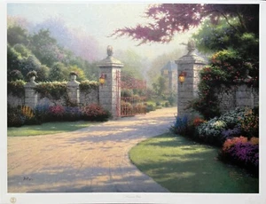 Thomas Kinkade SUMMER GATE Hand Signed Limited Edition Lithograph 25" x 34" - Picture 1 of 10