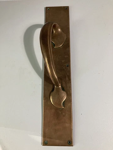 Art nouveau elegant bronze door pull handle: heavy, 16” length Cover