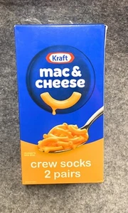 Kraft Mac & Cheese Crew Socks in GIFT BOX Men's Shoe Size 8-12 Mad Engine NIB - Picture 1 of 2