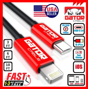 USB-C Fast Charger Cable PD 20W For iPhone 7 8 X XR XS 11 12 13 14 Pro Max Plus - Picture 1 of 44