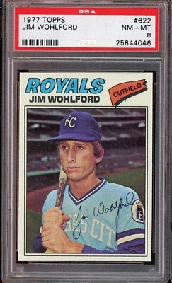 1977 Topps Baseball #622 Jim Wohlford PSA 8 - Image 1 of 2