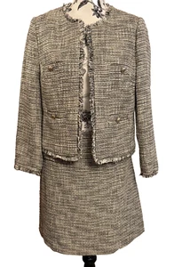 NWT H&M tweed fringe blazer skirt suit  size 8 6 NEW - Picture 1 of 14