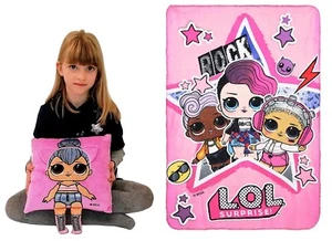 LOL Surprise Set Cuscino Kitty Queen Ricamato Lilla + Coperta Plaid 150x100cm - Foto 1 di 5