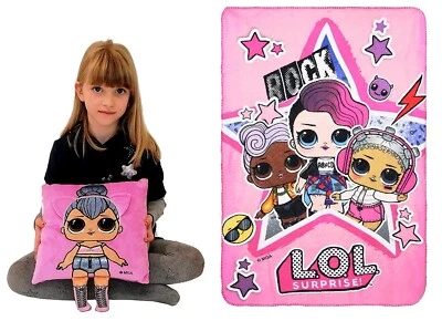 LOL Surprise Set Kissen Kitty Queen Bestickt Lila + Decke Plaid 150x100cm - Bild 1 von 4