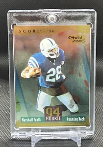 1994 Marshall Faulk Score Gold Zone Rookie Redemption #3 estremamente raro quasi nuovo/MT - Foto 1 di 13