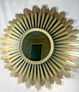 Infiniti Group Sunburst Spiegel rund gold Mid Century Modern 19,5 cm - Bild 1 von 7