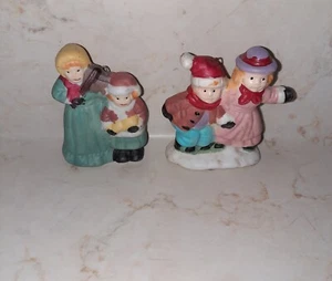 Adornos vintage de cerámica de árbol de Navidad para la gente del pueblo - Imagen 1 de 7