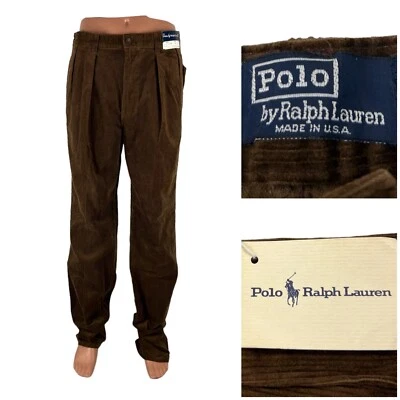 Ralph Lauren Polo Para Hombres 32 X 36 (real) Pantalones de Pana Hechos en EE. UU. De Colección Marrón Foto 1 de 4
