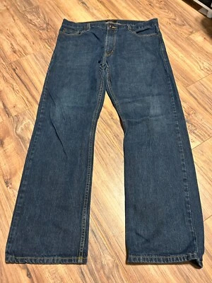 Adam Levine Mens Denim Stretch Relaxed Fit Jeans Wide Leg Size 36/32 Blue - Image 1 of 4