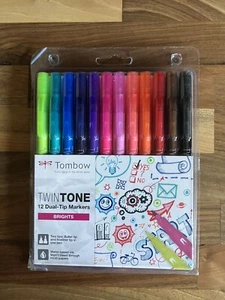 Marcadores Tombow TwinTone de doble punta - Colores brillantes (paquete de 12) - Imagen 1 de 3