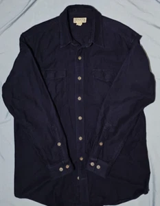 Duluth Trading Co Jacket Adult Large/Tall Navy Chamois Shacket Workwear Utility - Picture 1 of 6