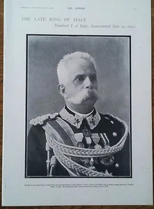 FOUR PAGE ARTICLE KING HUMBERT I ITALY AND ITALIAN ROYAL FAMILY- THE SPHERE 1900 - Foto 1 di 3