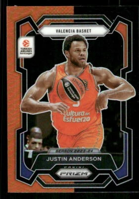 Justin Anderson 2023-24 Panini Prizm Turco Naranja Negro Euroliga #56 Foto 1 de 2