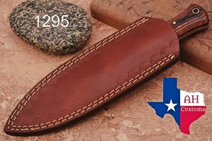 8"CUSTOM HAND MADE PURE LEATHER SHEATH FOR DAGGER BLADE KNIFE AH-.1295  - Picture 1 of 5