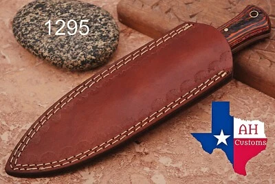 8"CUSTOM HAND MADE PURE LEATHER SHEATH FOR DAGGER BLADE KNIFE AH-.1295