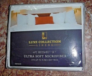 Luxe Collection 4-teiliges Bettlaken-Set ultraweiche Mikrofaser Queen Size - Bild 1 von 4