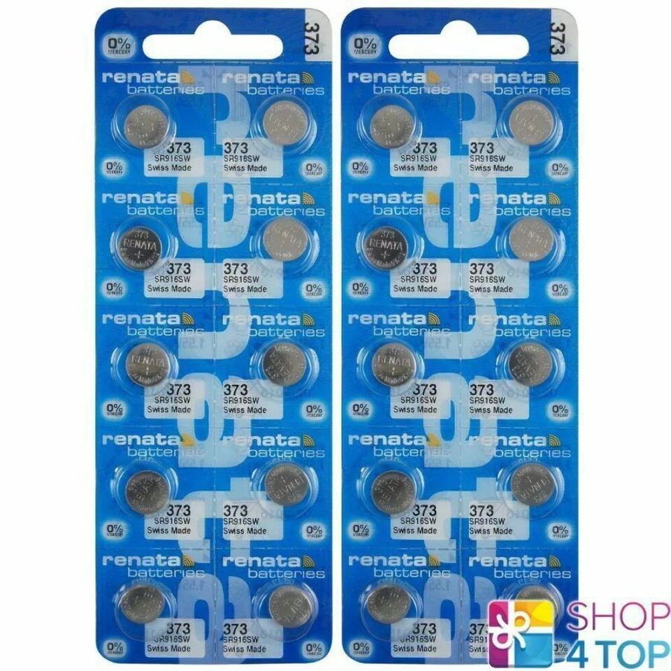 20 Piles Renata 373 SR916SW Argent 1.55V SR68 Montre Suisse NEUVE - Photo 1/1