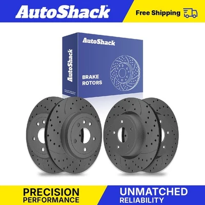 Front Rear Drilled Slotted Brake Rotors Set for 2011-2020 Dodge Durango V6 Foto 1 de 3