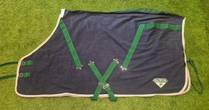 6ft0 Saxon Navy & Green Cotton Stable Sheet - Picture 1 of 1