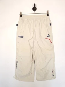 Y2K Le Coq Sportif 3/4 Tracksuit Bottoms Size Medium Men's Cream Capri Summer - Picture 1 of 4