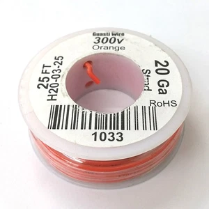 H20-03-25 25FT 20AWG ORANGE Stranded Electronic Hook Up 300V Wire UL1007 80C - Picture 1 of 1