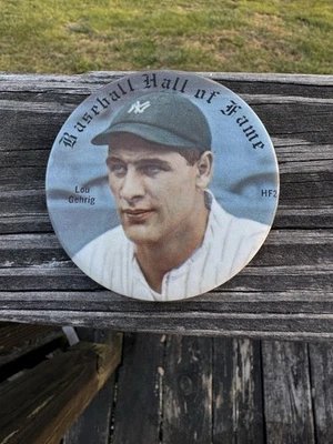 Lou Gehrig 1978 Salón de la Fama del Béisbol Pinback Botón HF2 Leyenda de los Yankees Foto 1 de 4