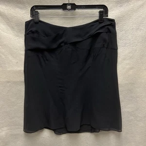 CHANEL Skirt Womens 42 Black 100% Silk Flare Classic Designer Skirt - Picture 1 of 6