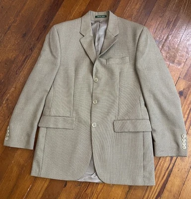 "Chaqueta Blazer De Colección Ralph Lauren Tostada LANA DE SEDA Cuadros Tweed Pecho 42"" Cintura 38""" Foto 1 de 4