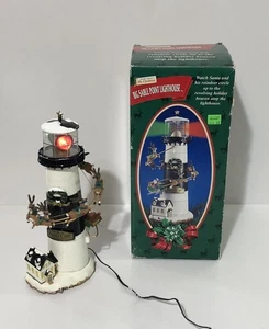 Vintage Mr Christmas Big Sable Point Lighthouse 1999 Animated Santa Sleigh - Picture 1 of 7