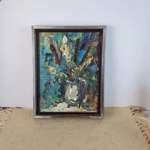 Doris Jenney Connecticut Vintage Óleo sobre Lienzo Bodegón Pintura Colas de Gata - Imagen 1 de 15