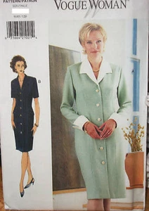 Vestido Miss Vogue Patrón 9195 SIN CORTAR Botón Frontal Talla 6-8-10 Vogue Mujer Fácil - Imagen 1 de 2