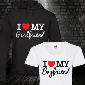 I love my Boyfriend / Girlfriend T-Shirt Partner Shirt Couple Paare Hoodie -5XL - Bild 1 von 12
