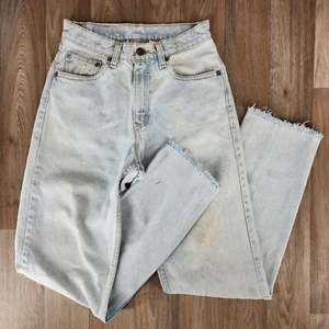 Vintage 90s Levis Womens Size 5M High-Waisted Light Wash Jeans Frayed Hem Cotton - Imagen 1 de 8