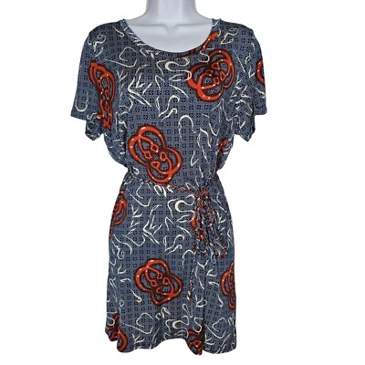 Vestido recto T-Bags Los Angeles azul marino tejido punteado con corbata grande para mujer Foto 1 de 4