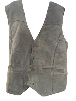 Chaleco de cuero Expressions contemporáneo occidental botón a presión abrigo sin mangas mediano Foto 1 de 4