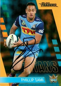 Signed 2019 GOLD COAST TITANS NRL Card PHILLIP SAMI - Picture 1 of 2