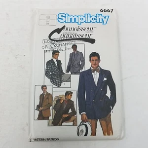 Simplicity Connoisseur 6667 Jacket Blazer Sport Coat Sewing Pattern Mens sz 40 - Picture 1 of 8