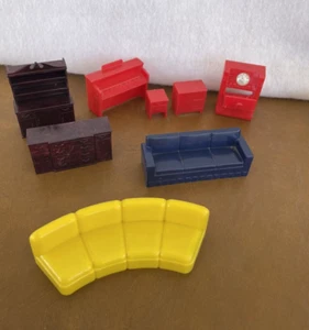 Vintage Marx Dollhouse Furniture LOT Kitchen Living Bed  Room Baby Nursery Bath - Picture 1 of 16