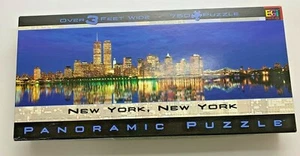 New York Panoramic Jigsaw Puzzle Over 3 Feet Twin Towers 750 Piece - Picture 1 of 3