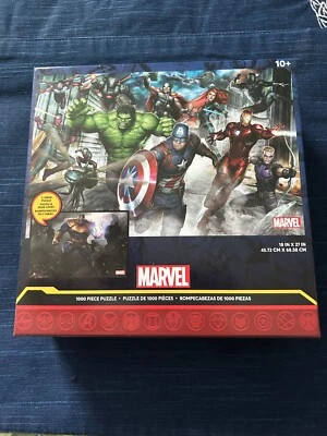 Marvel Avengers Disney Puzzle 1000 pc Hulk Cap America Thanos 2 Sided NEW Sealed - Image 1 of 2