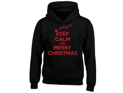 SWAGWEAR Keep Calm Merry Christmas Kinder Hoodie (8 Farben)