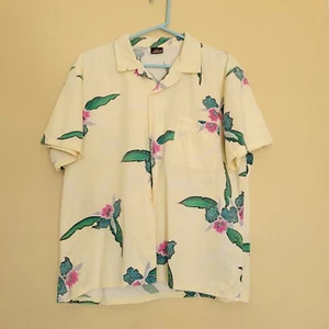 Vintage Jordache Hawaii Style Hemd gelb tropische Blumen Gr. L XL 80er - Bild 1 von 7