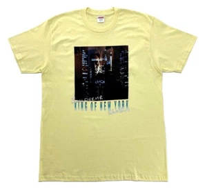 Supreme King Of New York Tee Pale Yellow Size L SS19 T-Shirt Christopher Walken - Picture 1 of 12