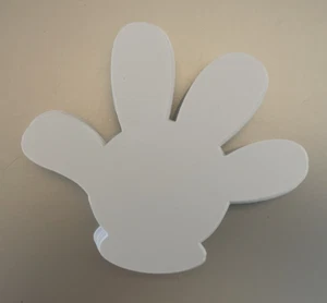 "MICKEY"  Die Cut Hands,   White Notes Cards,    3.5" Tall X 4" Wide,   4 sets - Picture 1 of 3