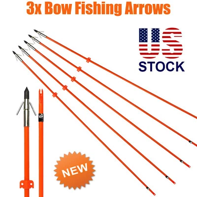 YLSIO Archery Bowfishing Arrows Fiberglass Broadhead Archery Bow Fishing Hunting - Image 1 of 4