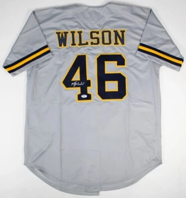 BRYSE WILSON Signed Milwaukee Brewers Custom XL Jersey (PSADNA) - Image 1 of 4