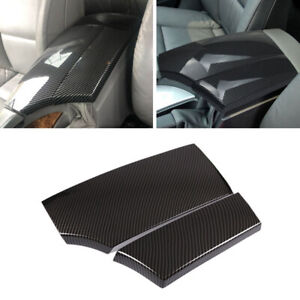 ABS Carbon Fiber Center Console Armrest Storage Box Cover For BMW 5 Series E60