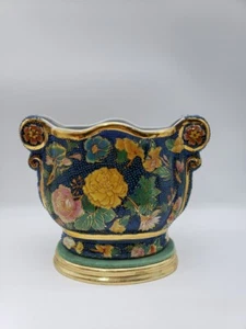 Vintage Blue Floral Moriage Vase - Picture 1 of 9